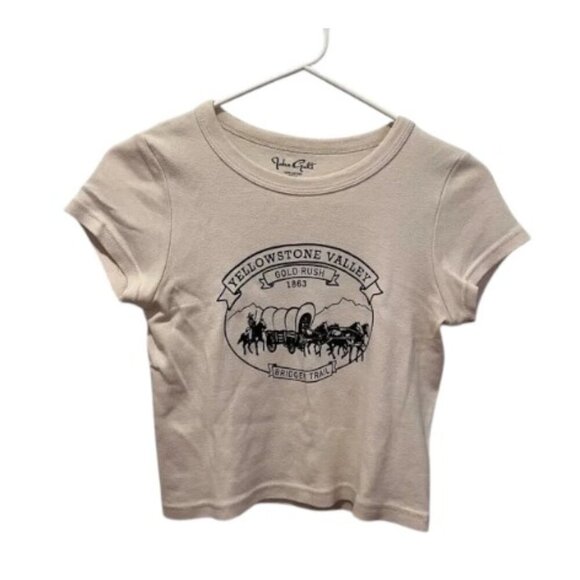 Brandy Melville Yellowstone Graphic Top Western Southern Coquette Cottagecore - Picture 2 of 8